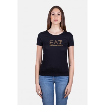 T-shirt con borchie oro EA7